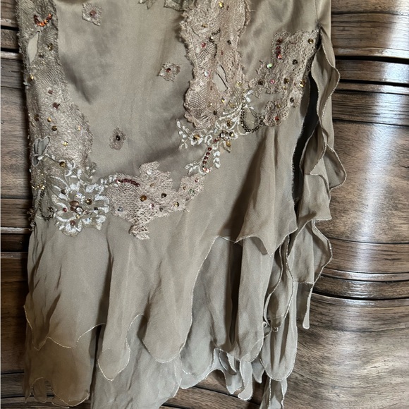 Women's Mandalay Embellished Cocktail Dress Size 4 Taupe Metallic - Picture 8 of 9